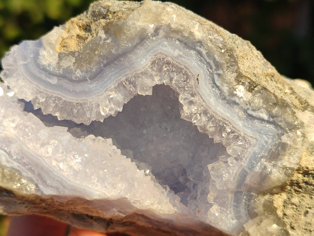 Natural Blue Lace Agate Geode Specimens x 6 From Malawi - Toprock Gemstones and Minerals 