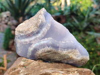 Natural Blue Lace Agate Geode Specimens x 6 From Malawi