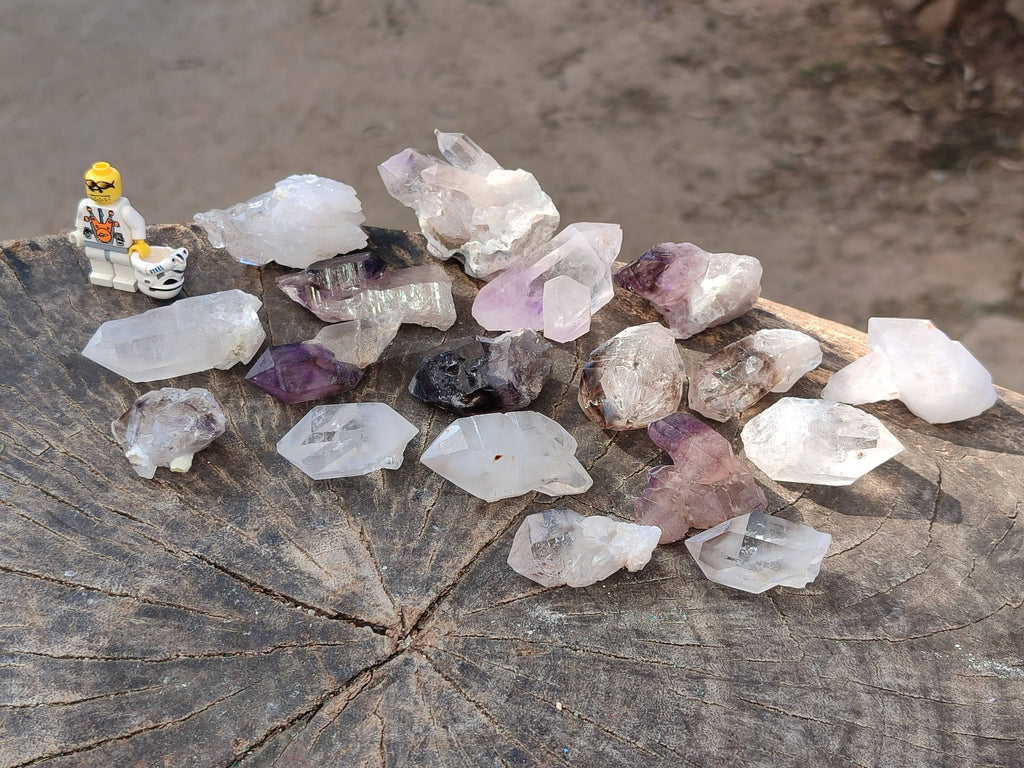 Natural Smokey Amethyst Quartz Crystals x 20 From Brandberg, Namibia - Toprock Gemstones and Minerals 