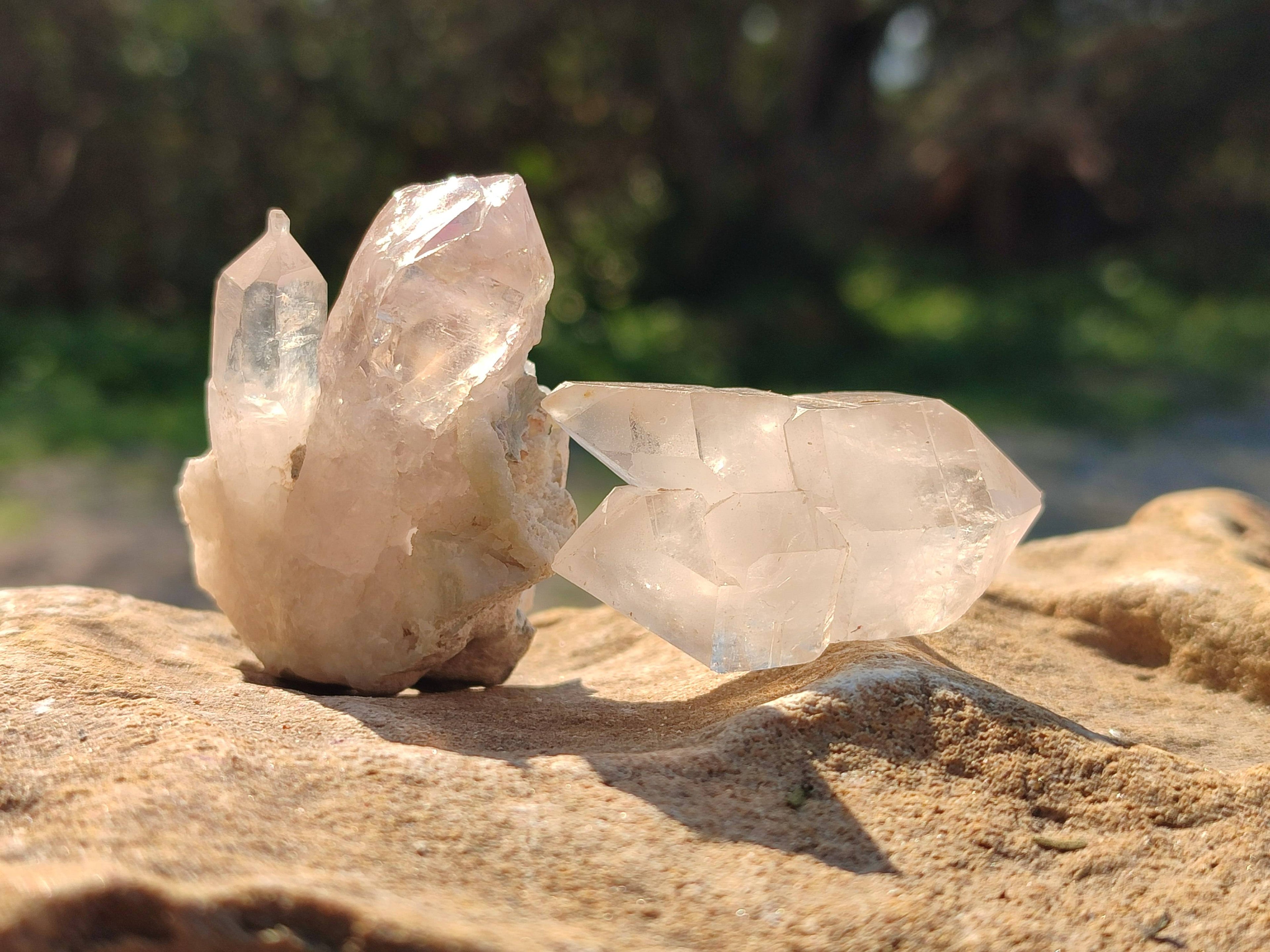 Natural Smokey Amethyst Quartz Crystals x 20 From Brandberg, Namibia - Toprock Gemstones and Minerals 