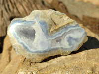 Polished Blue Lace Agate Geodes x 6 From Malawi