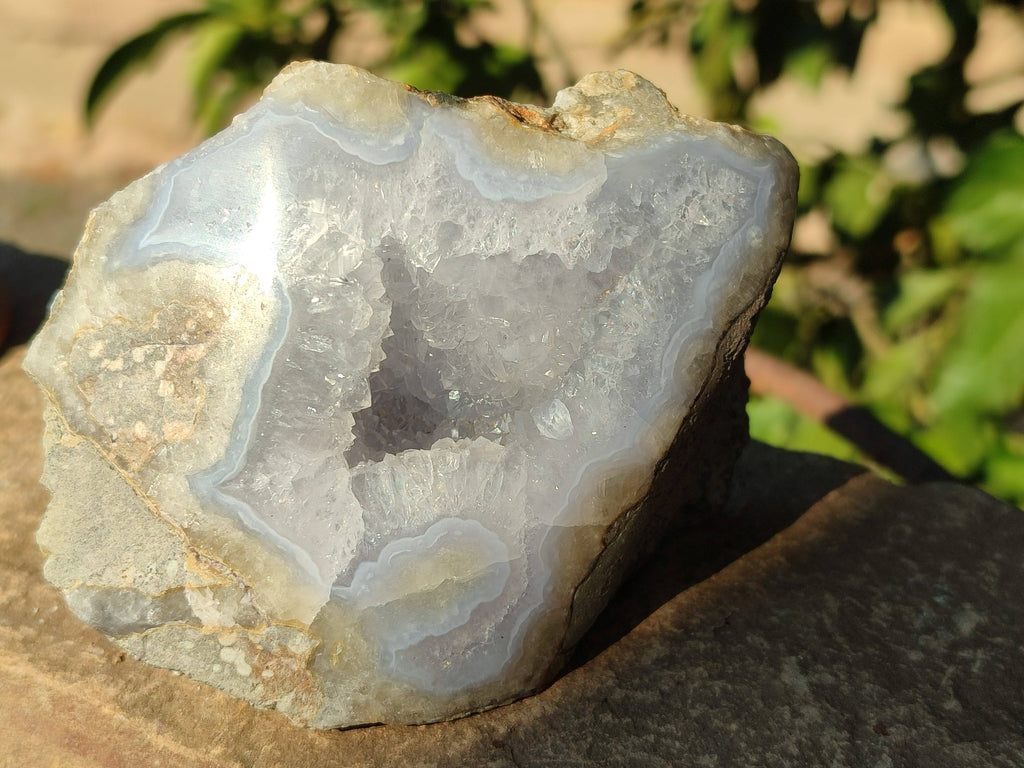 Polished Blue Lace Agate Geodes x 6 From Malawi - Toprock Gemstones and Minerals 