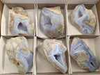 Polished Blue Lace Agate Geodes x 6 From Malawi - Toprock Gemstones and Minerals 