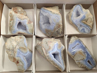 Polished Blue Lace Agate Geodes x 6 From Malawi