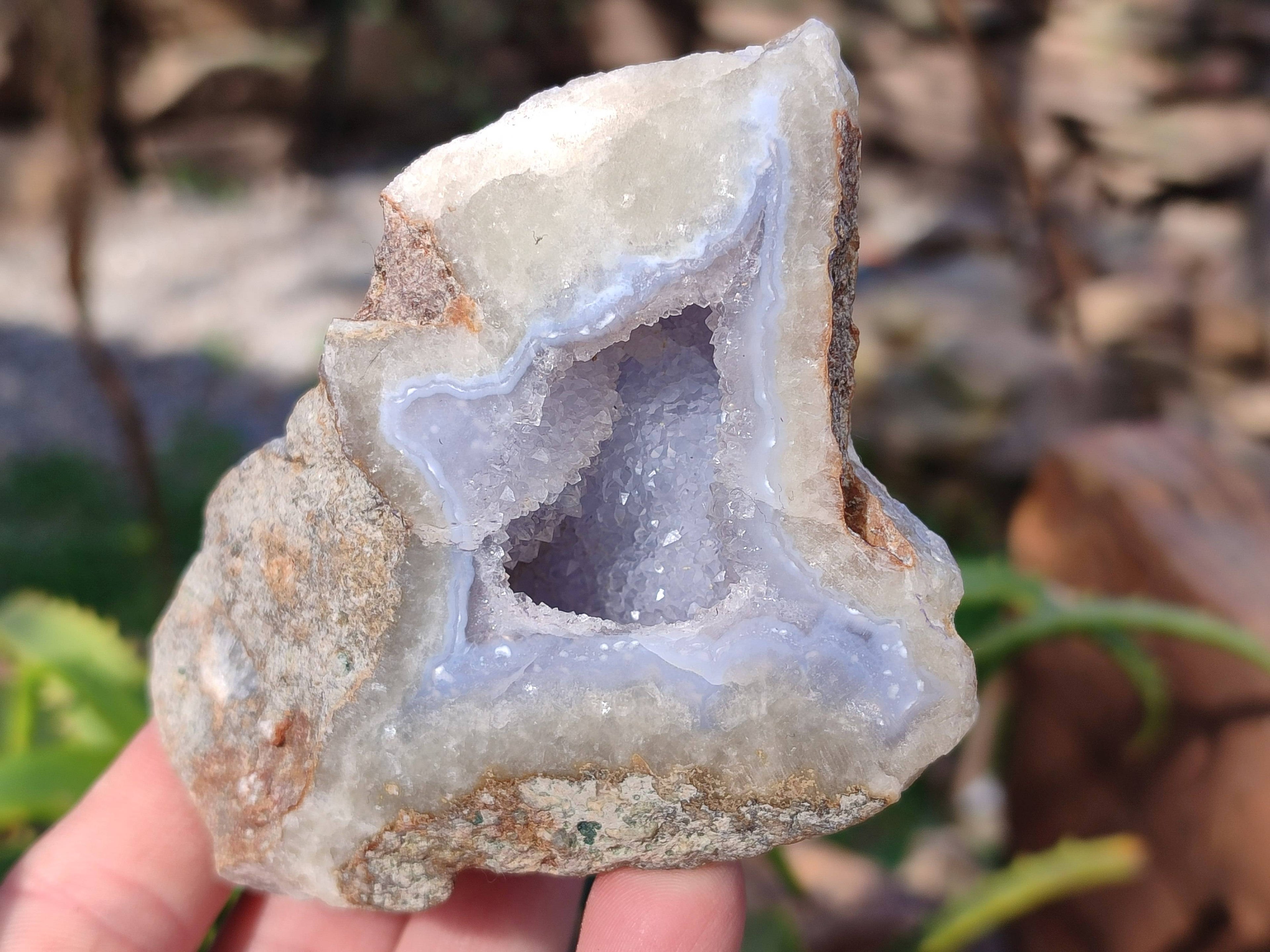 Polished Blue Lace Agate Geodes x 6 From Malawi - Toprock Gemstones and Minerals 