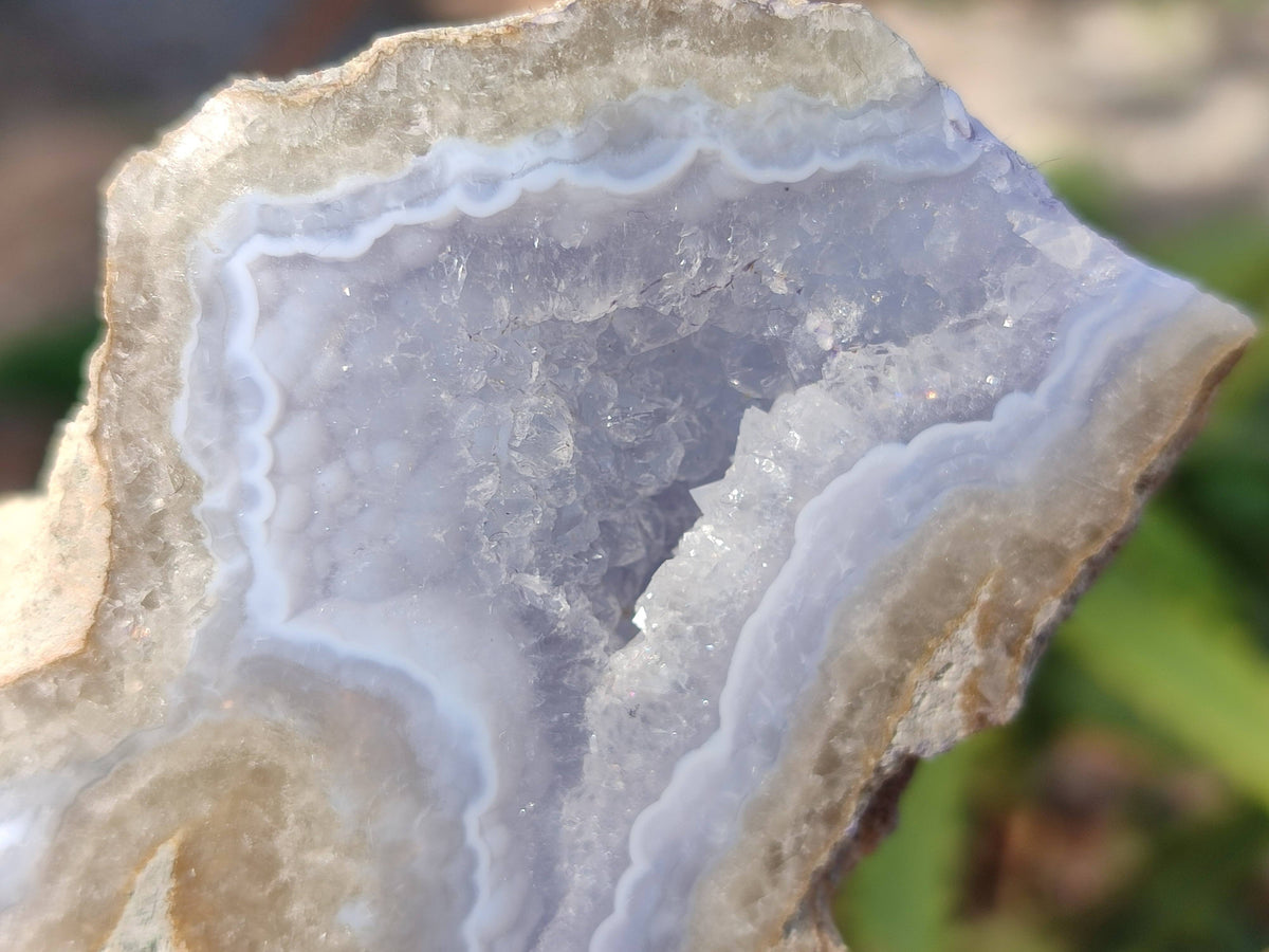 Polished Blue Lace Agate Geodes x 6 From Malawi - Toprock Gemstones and Minerals 