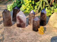 Polished Smokey Quartz Crystals x 6 From Madagascar