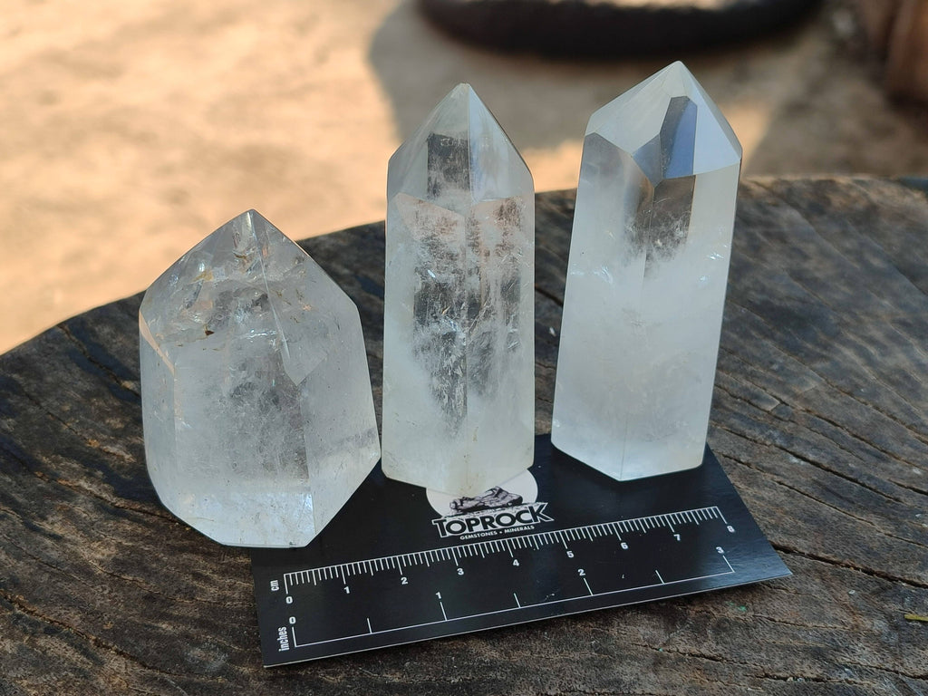 Polished Clear Quartz Crystals x 12 From Madagascar - Toprock Gemstones and Minerals 