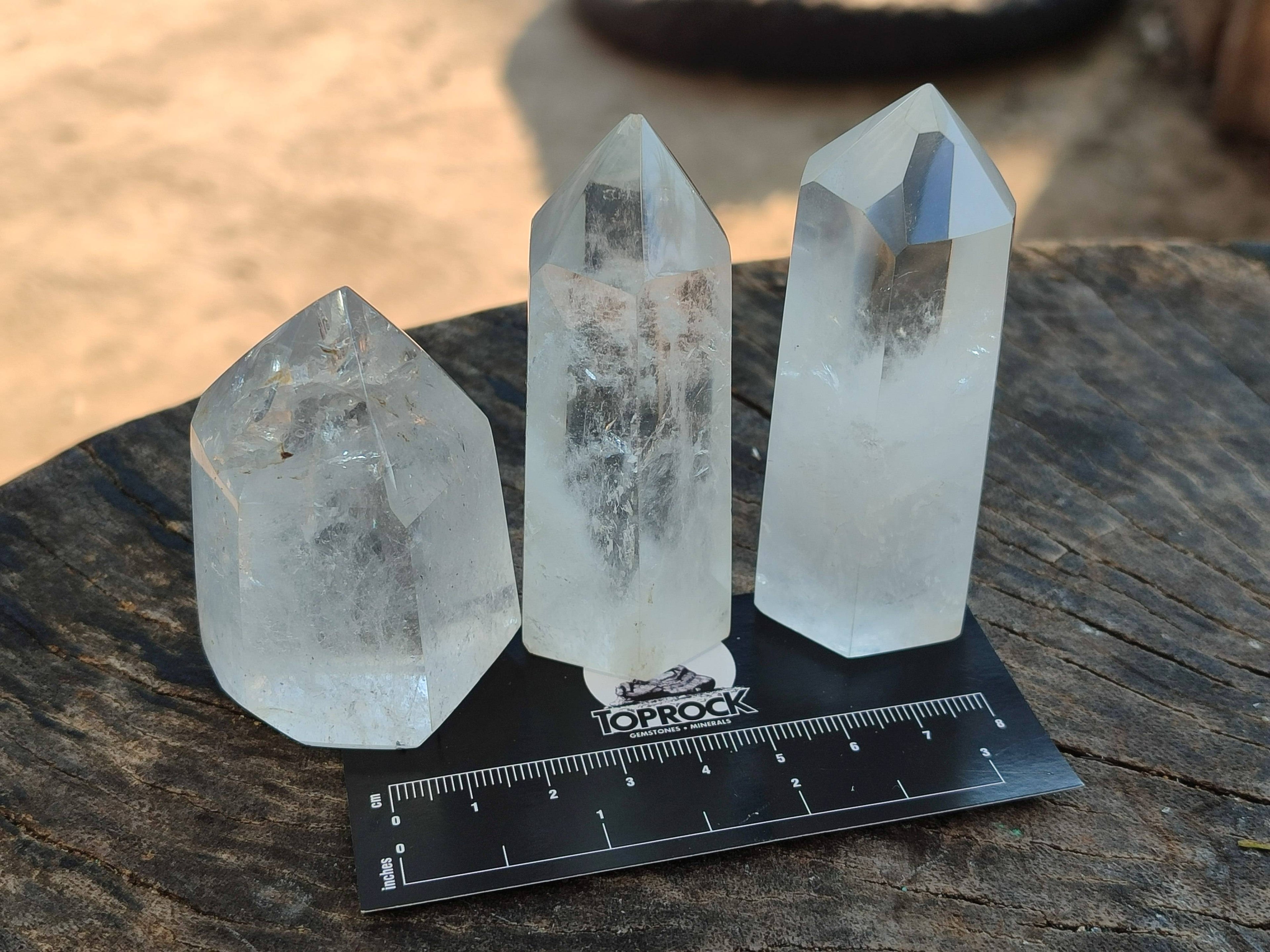 Polished Clear Quartz Crystals x 12 From Madagascar - Toprock Gemstones and Minerals 
