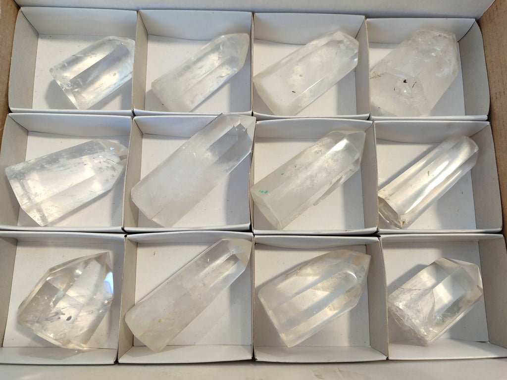 Polished Clear Quartz Crystals x 12 From Madagascar - Toprock Gemstones and Minerals 
