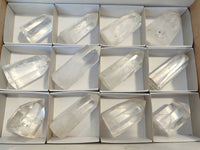 Polished Clear Quartz Crystals x 12 From Madagascar