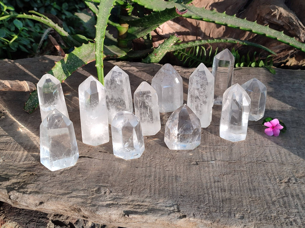 Polished Clear Quartz Crystals x 12 From Madagascar - Toprock Gemstones and Minerals 