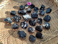 Natural Schorl Black Tourmaline Specimens x 35 From Namibia