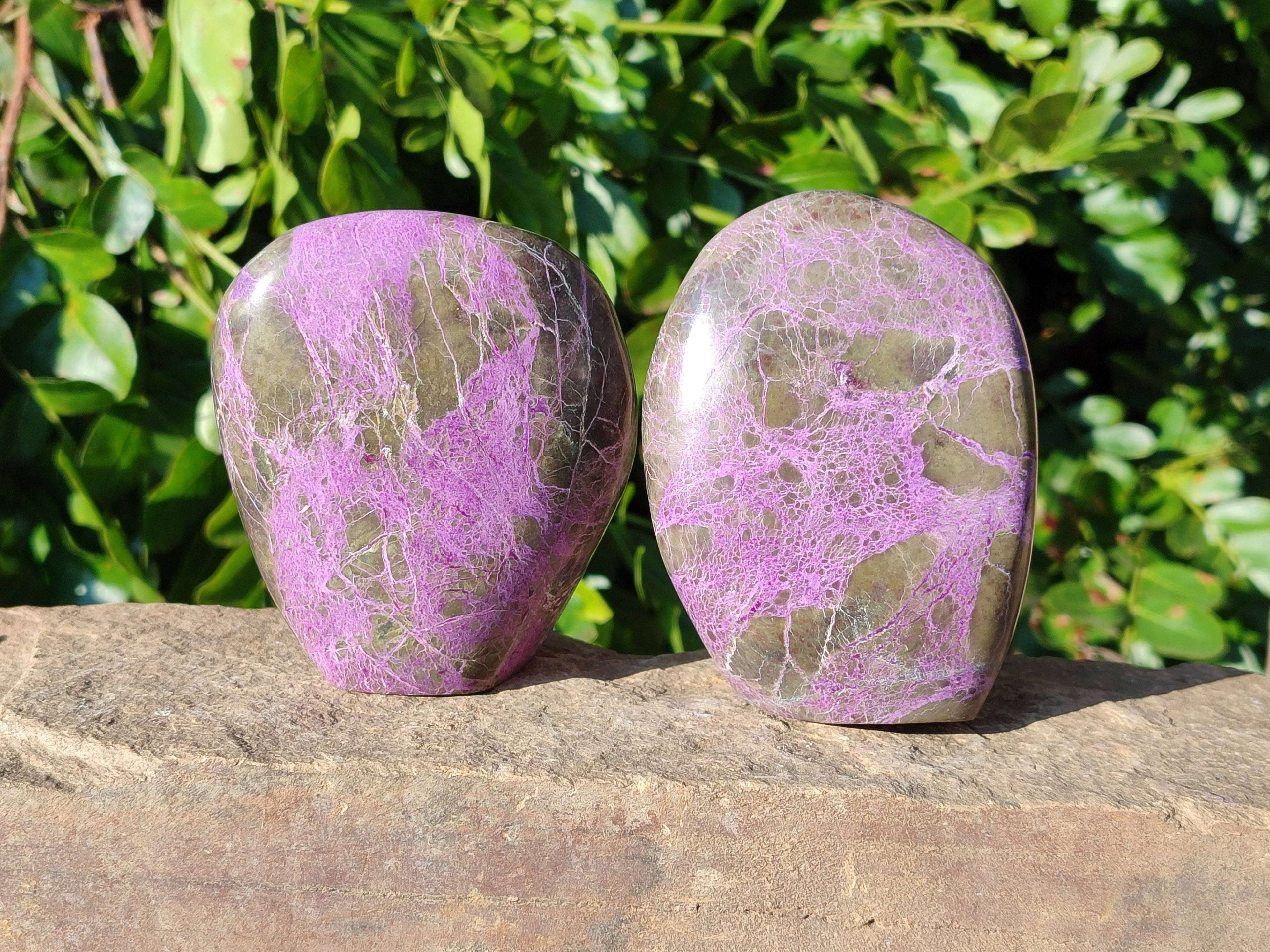 Polished Stichtite Standing Free Forms x 3 From Barberton, South Africa - Toprock Gemstones and Minerals 