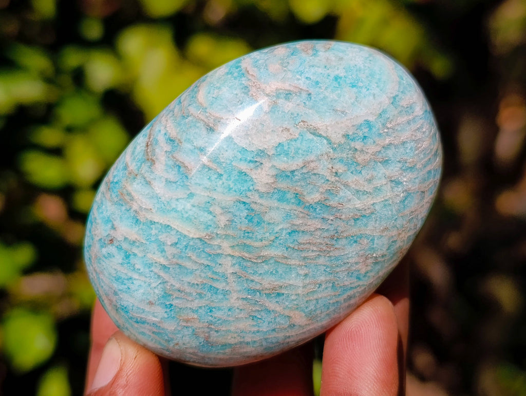 Polished Amazonite Palm Stones x 12 From Madagascar - Toprock Gemstones and Minerals 
