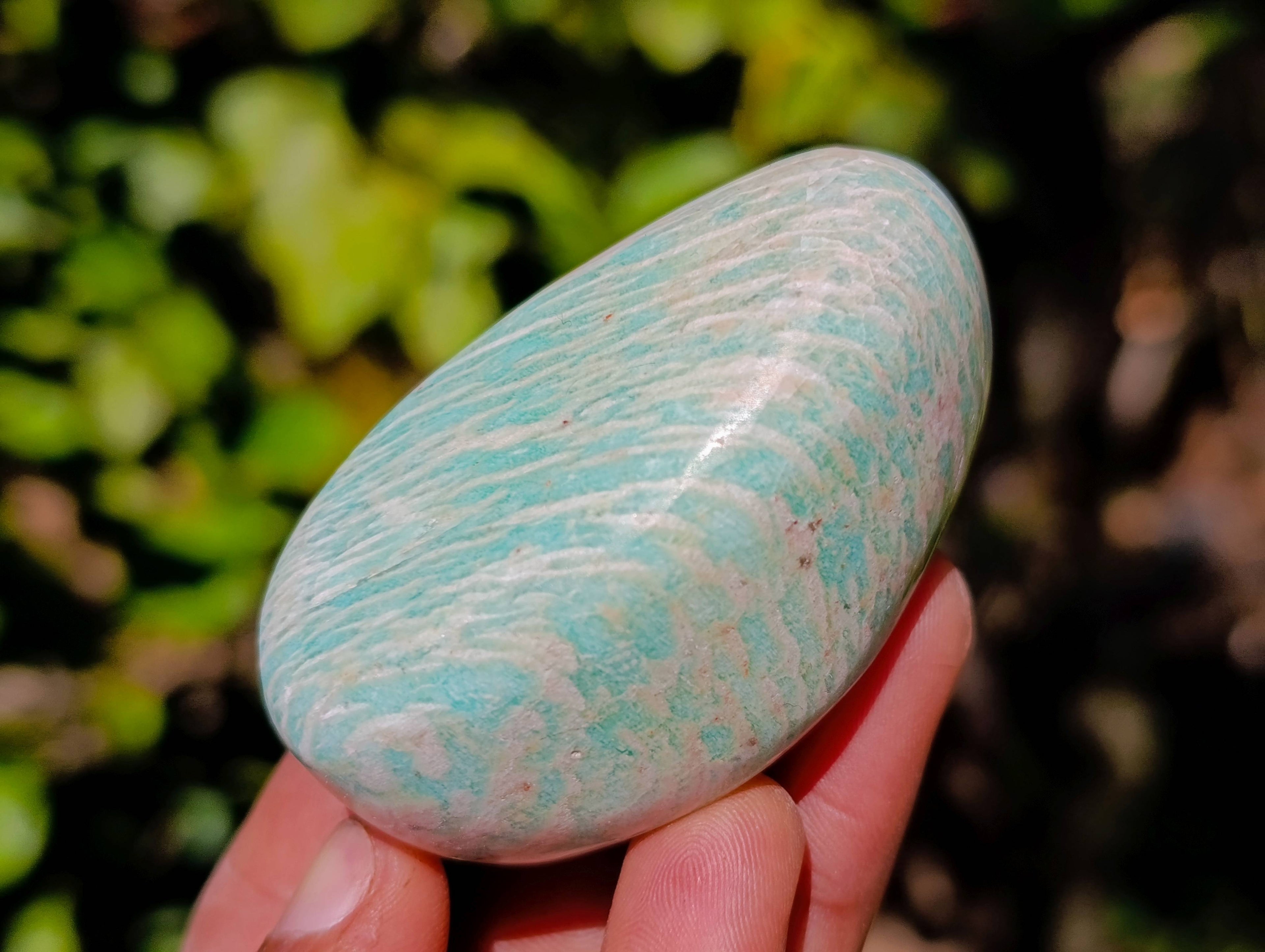 Polished Amazonite Palm Stones x 12 From Madagascar - Toprock Gemstones and Minerals 