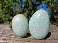 Polished Amazonite Palm Stones x 12 From Madagascar