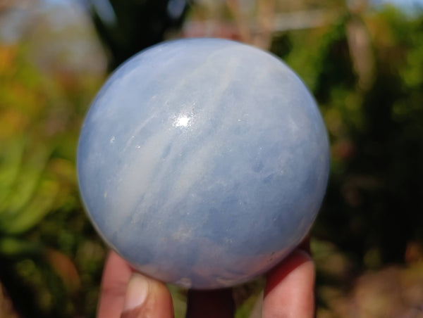 Polished Blue Calcite Spheres x 4 From Madagascar