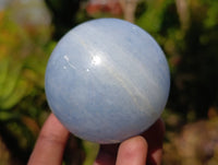 Polished Blue Calcite Spheres x 4 From Madagascar