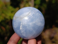 Polished Blue Calcite Spheres x 4 From Madagascar