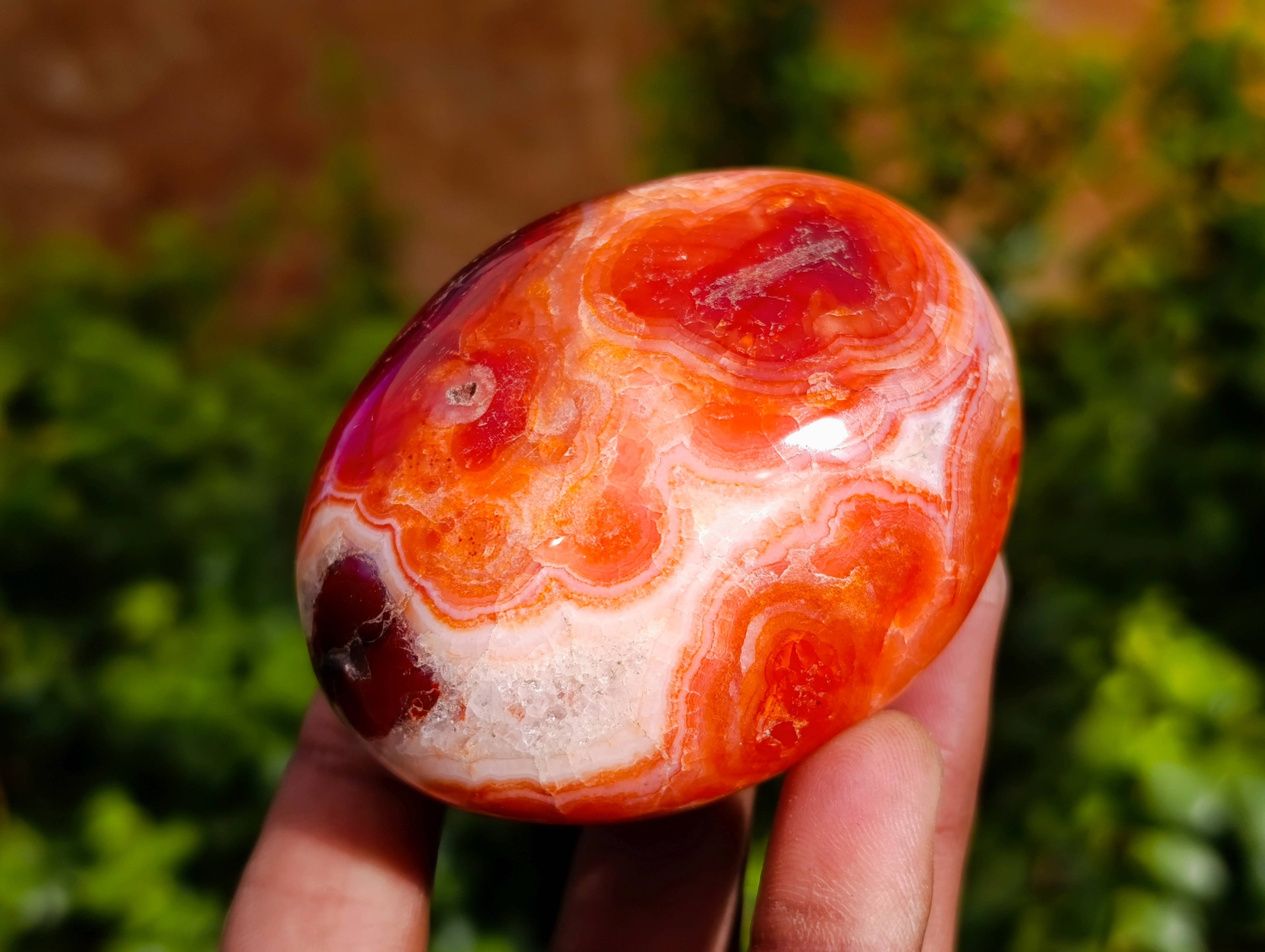 Polished Carnelian Agate Palm Stones x 12 From Madagascar - Toprock Gemstones and Minerals 