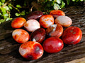 Polished Carnelian Agate Palm Stones x 12 From Madagascar - Toprock Gemstones and Minerals 