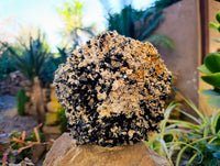Natural Schorl Black Tourmaline Specimen With Hyalite Opal x 1 From Namibia