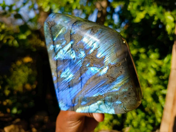 Polished Labradorite Standing Free Form x 1 From Tulear, Madagascar