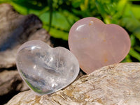 Polished Rose Quartz Hearts x 20 Madagascar