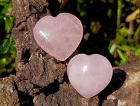 Polished Rose Quartz Hearts x 20 Madagascar