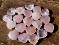 Polished Rose Quartz Hearts x 20 Madagascar
