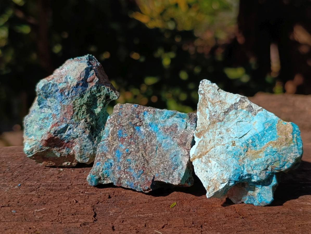Natural Shattuckite with Chrysocolla Cobbed Specimens x 12 From Kaokoveld, Namibia - Toprock Gemstones and Minerals 