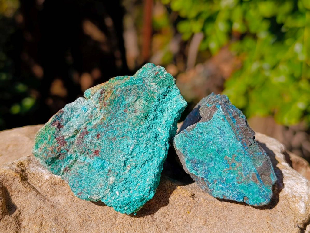Natural Shattuckite with Chrysocolla Cobbed Specimens x 12 From Kaokoveld, Namibia - Toprock Gemstones and Minerals 
