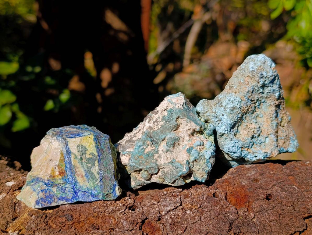 Natural Shattuckite with Chrysocolla Cobbed Specimens x 12 From Kaokoveld, Namibia - Toprock Gemstones and Minerals 
