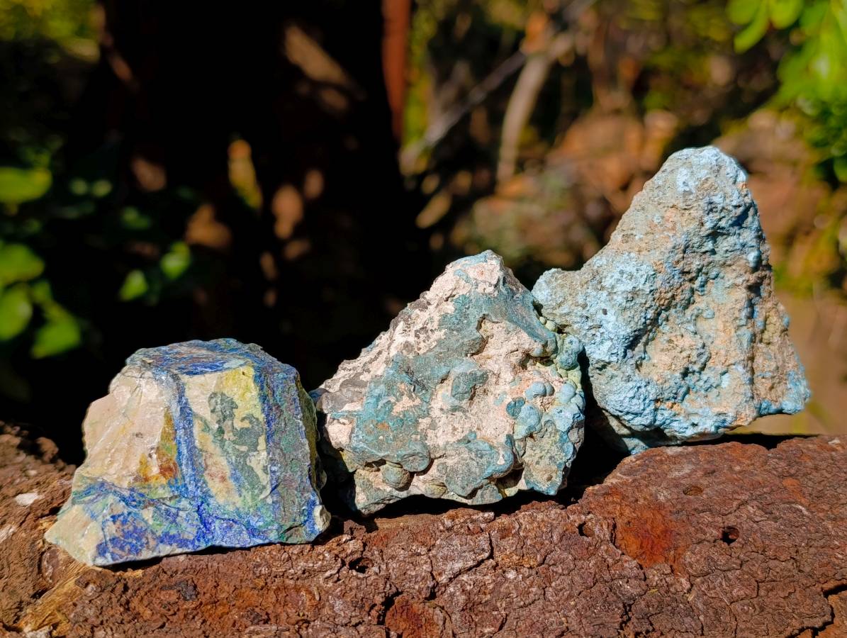 Natural Shattuckite with Chrysocolla Cobbed Specimens x 12 From Kaokoveld, Namibia - Toprock Gemstones and Minerals 