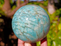 Polished Amazonite Spheres x 2 From Madagascar
