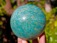Polished Amazonite Spheres x 2 From Madagascar