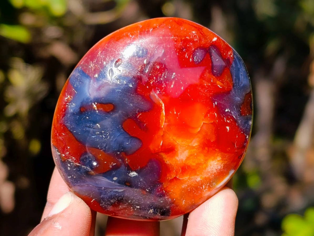 Polished Carnelian Agate Palm Stones x 12 From Madagascar - Toprock Gemstones and Minerals 