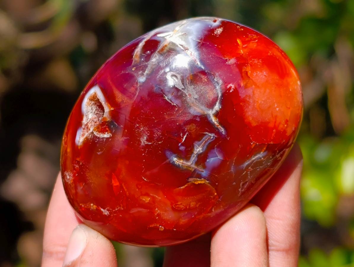 Polished Carnelian Agate Palm Stones x 12 From Madagascar - Toprock Gemstones and Minerals 