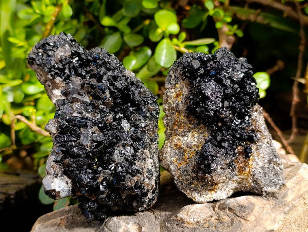 Natural Schorl Black Tourmaline Specimens x 3 From Erongo, Namibia - Toprock Gemstones and Minerals 