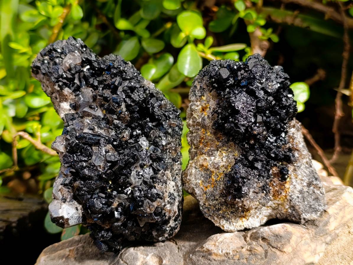 Natural Schorl Black Tourmaline Specimens x 3 From Erongo, Namibia - Toprock Gemstones and Minerals 