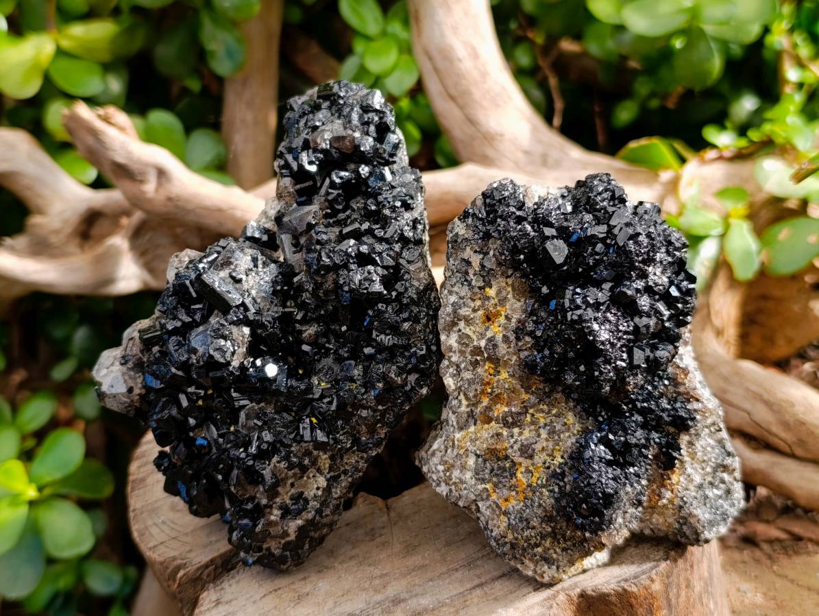 Natural Schorl Black Tourmaline Specimens x 3 From Erongo, Namibia - Toprock Gemstones and Minerals 