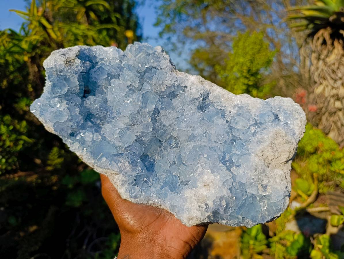 Natural Celestite Geode Specimen x 1 From Sakoany, Madagascar - Toprock Gemstones and Minerals 