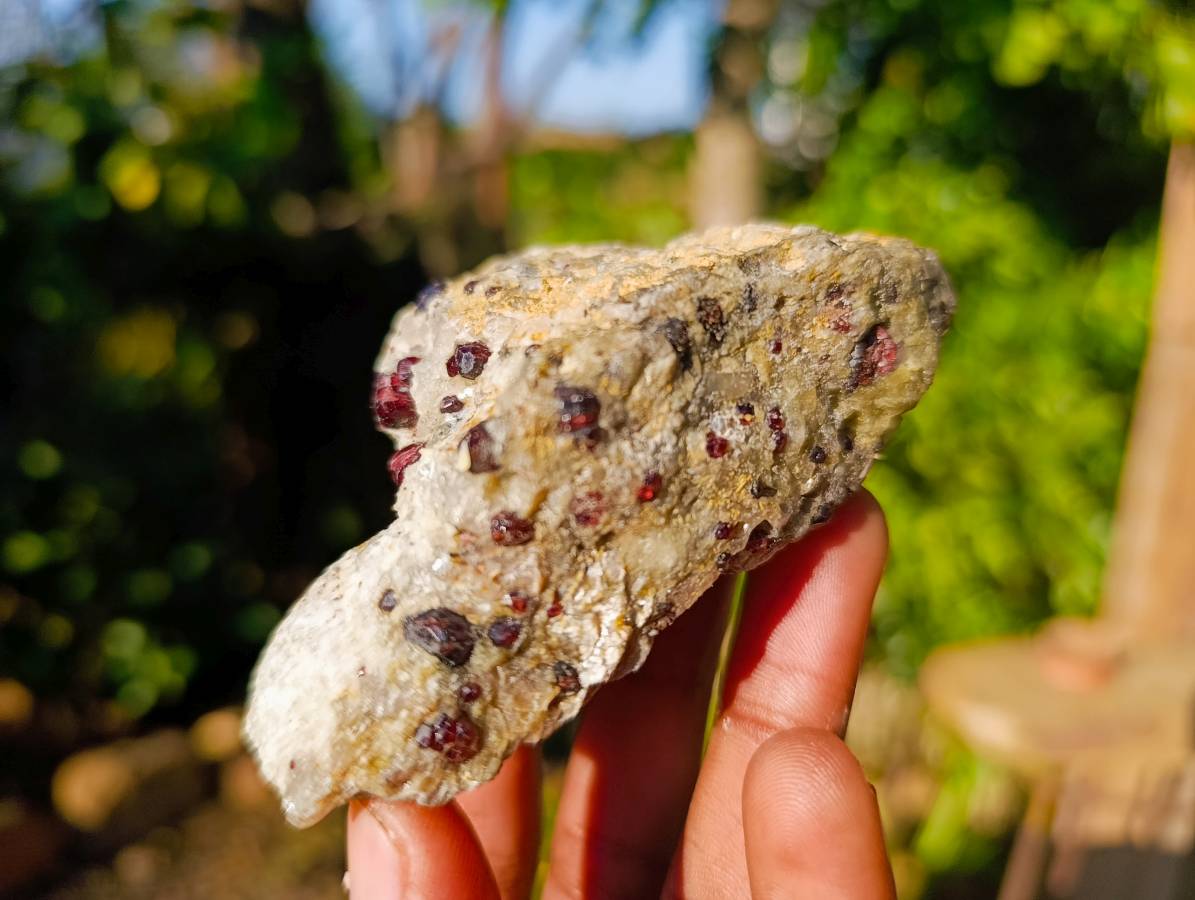 Natural Garnet In Quartz Feldspar Matrix Specimens x 17 From Namibia - Toprock Gemstones and Minerals 