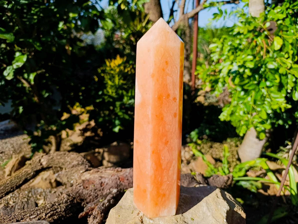Polished Orange Twist Calcite Point x 1 From Maevantanana, Madagascar - Toprock Gemstones and Minerals 
