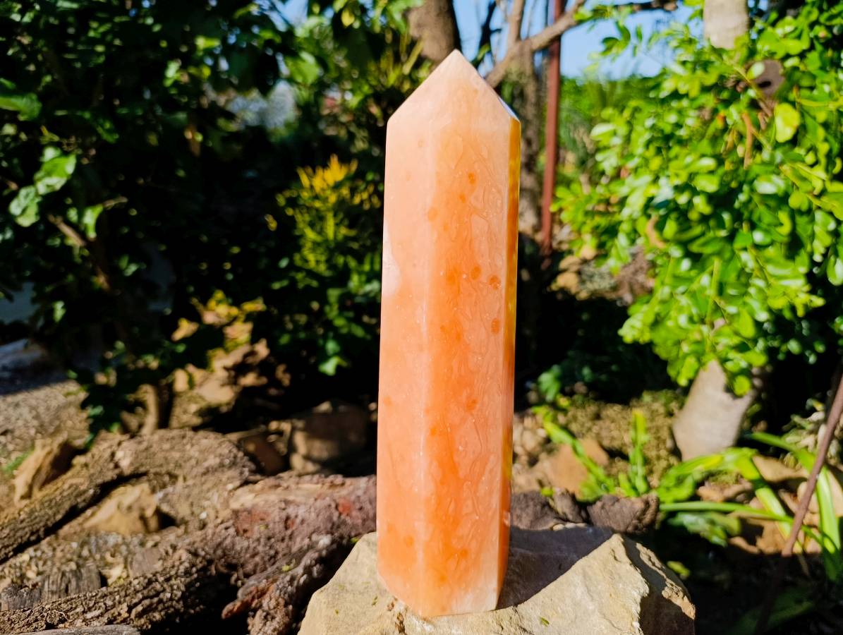 Polished Orange Twist Calcite Point x 1 From Maevantanana, Madagascar - Toprock Gemstones and Minerals 