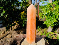 Polished Orange Twist Calcite Point x 1 From Maevantanana, Madagascar