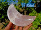 Polished Rose Quartz Moon Bowls x 3 From Madagascar - Toprock Gemstones and Minerals 