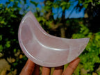 Polished Rose Quartz Moon Bowls x 3 From Madagascar - Toprock Gemstones and Minerals 