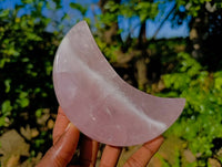 Polished Rose Quartz Moon Bowls x 3 From Madagascar